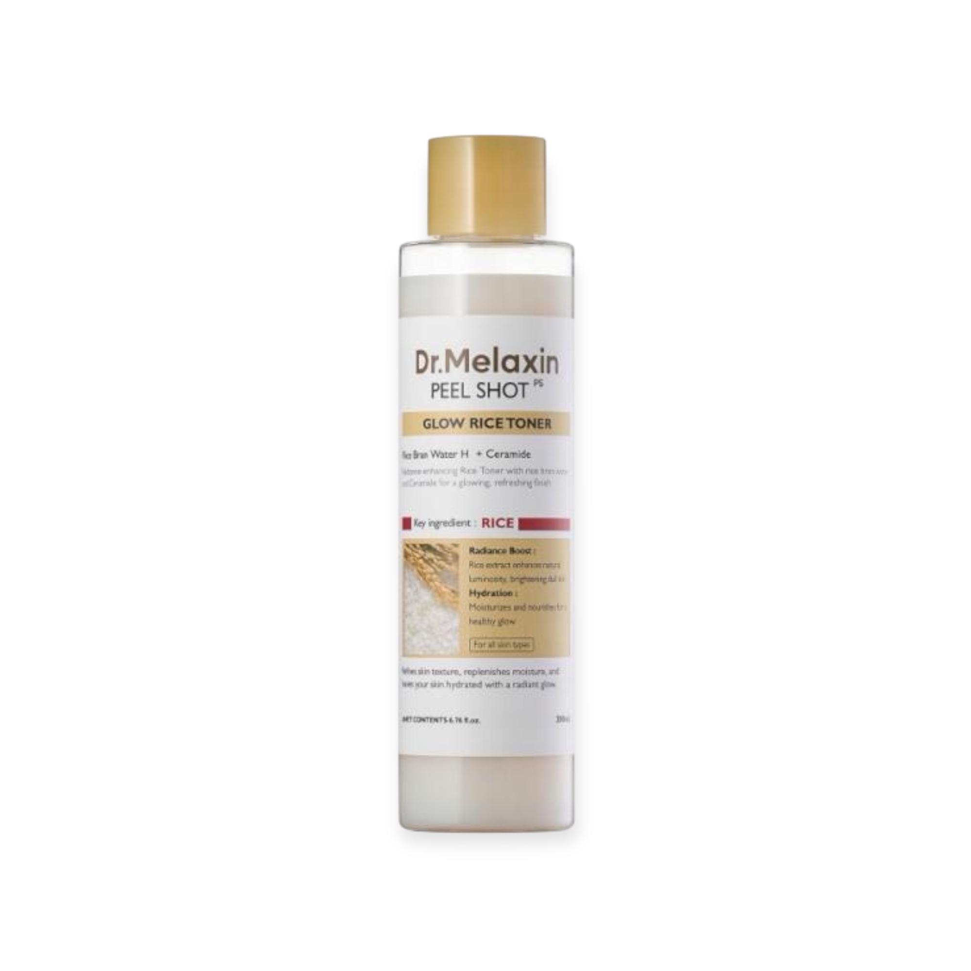 DR.MELAXIN Peel Shot Glow White Rice Toner – nawilżająco-rozświetlający tonik ryżowy 200 ml
