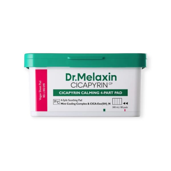 DR.MELAXIN Cicapyrin Calming 4-Part Pad – kojące płatki do twarzy z kompleksem chłodzącym 80 szt.